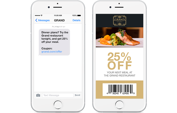 hotel sms coupon